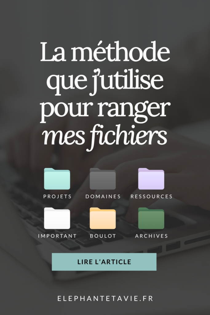 La méthode que j’utilise pour ranger mes fichiers