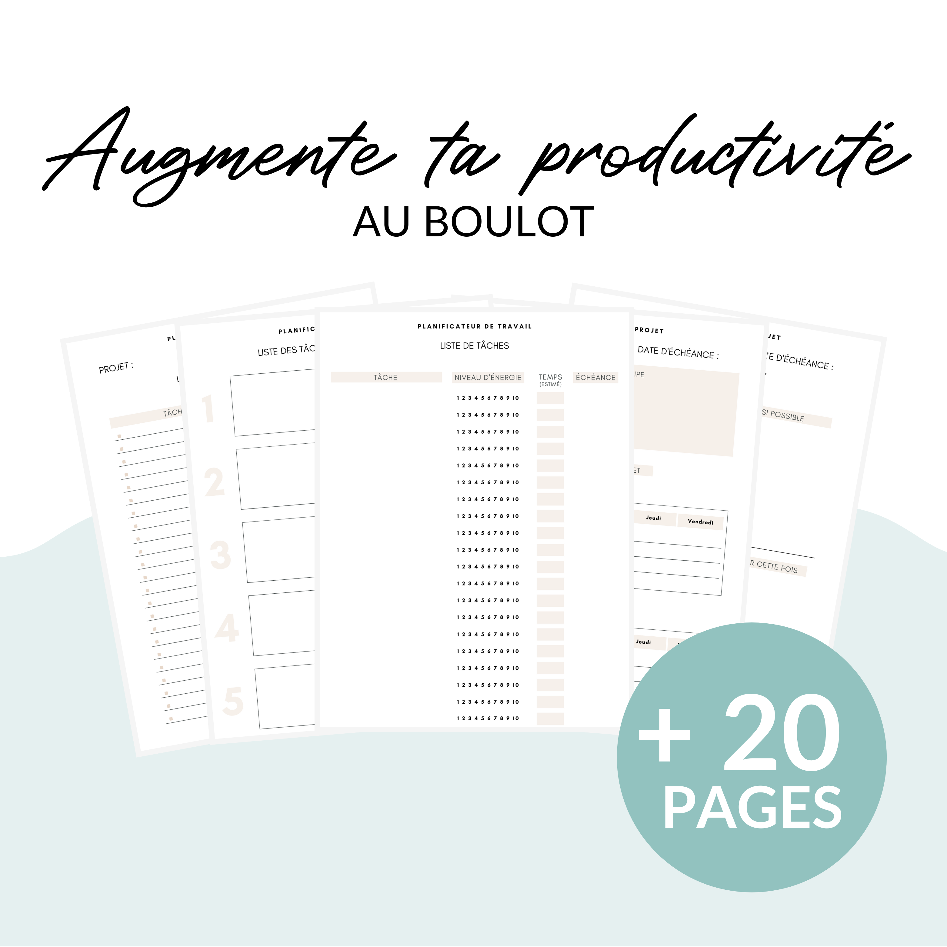 Améliore ta productivité au travail avec ce planner de plus de 20 pages à imprimer !