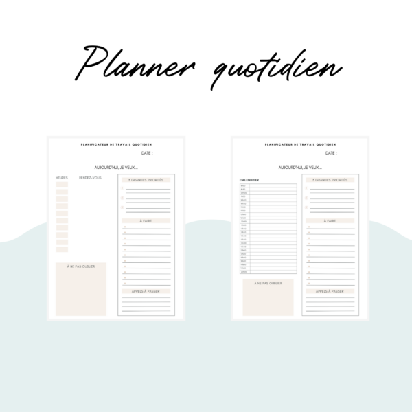 2 versions de planner quotidien