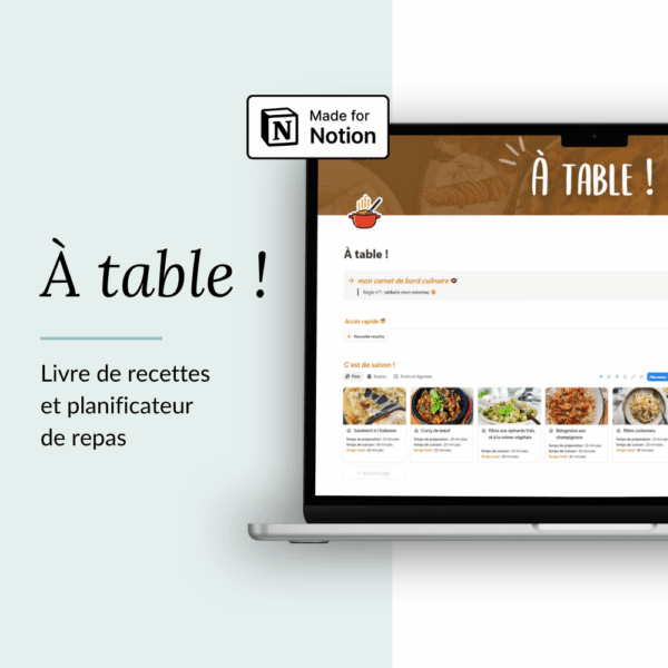 À table - template Notion recettes