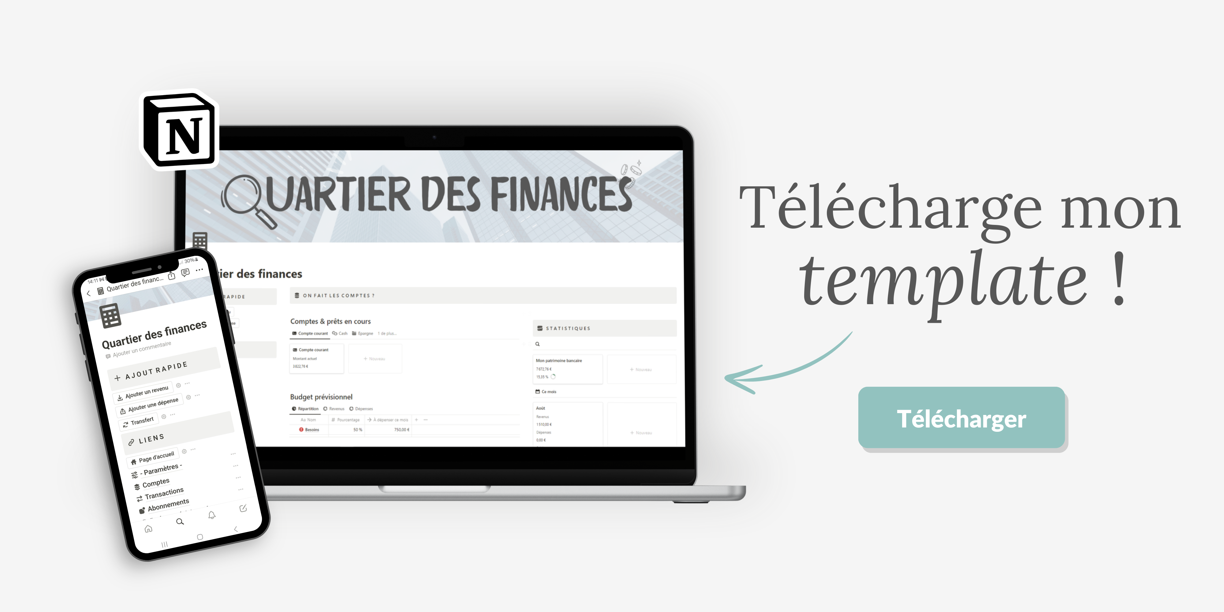 outil de gestion du budget : template Notion